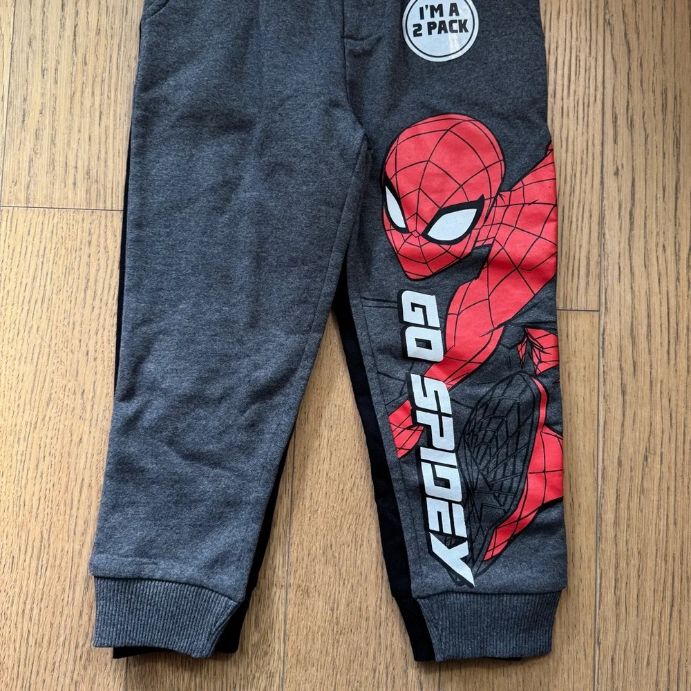 2 Spider-Man Boy's Toddler 2PC Jogger Pants Set NWT - Size 5